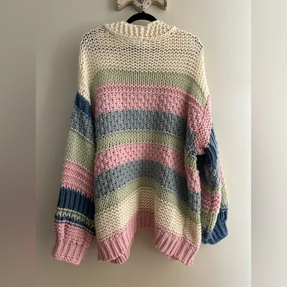 Stripped chunky oversized sweater - Picture 8 of 8